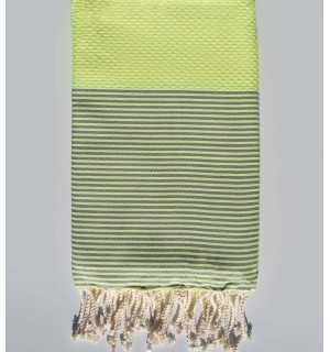 honeycomb fluorescent yellow beach towel Fouta Tunisia - 1