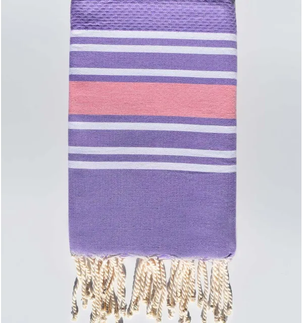 Honeycomb Tropical violet striped pink Fouta Tunisia - 1