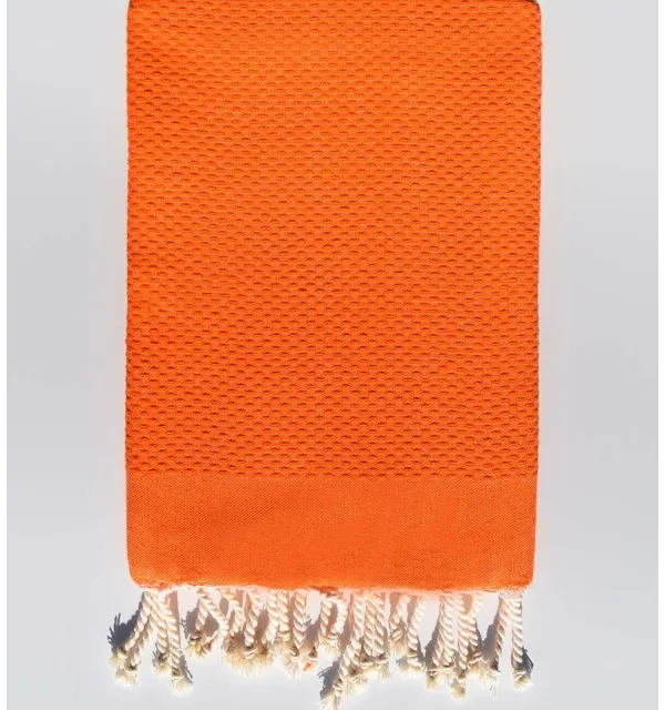 plain honeycomb golden poppy beach towel  - 1