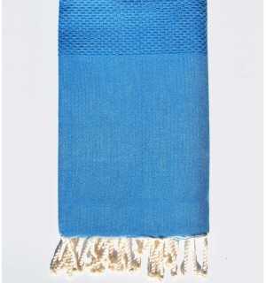 Plain honeycomb  duck blue fouta Fouta Tunisia - 1