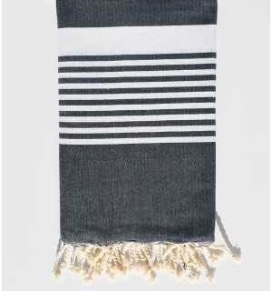 Mineral blue Arthur beach towel Fouta Tunisia - 1