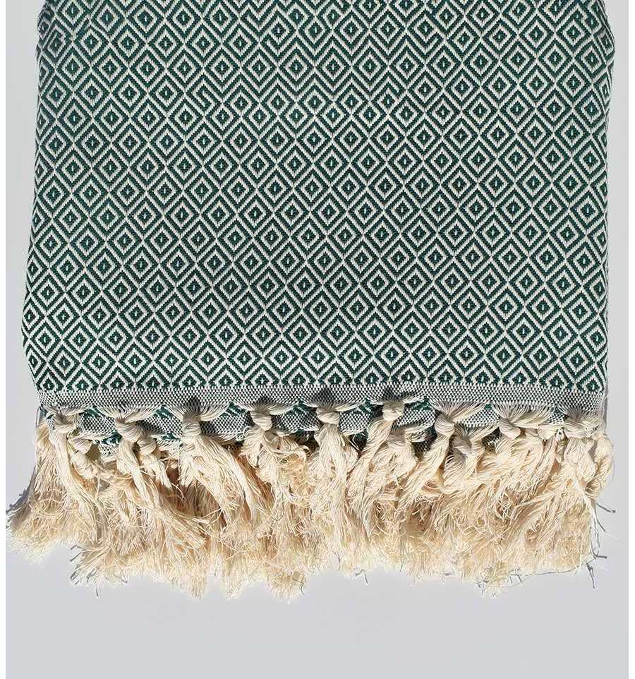 Royal green throw blanket 1.6m*2.5m Fouta Tunisia - 1
