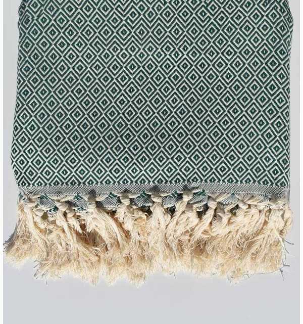 Royal green throw blanket 1.6m*2.5m Fouta Tunisia - 1