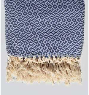 Duke blue throw blanket 2.5m*1.6m Fouta Tunisia - 1