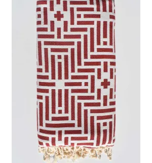 Lava Red Throw 1.94m*2.8m Fouta Tunisia - 2 2