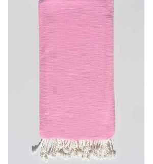 Light pink flamed throw 2m * 2.80m Fouta Tunisia - 1 2