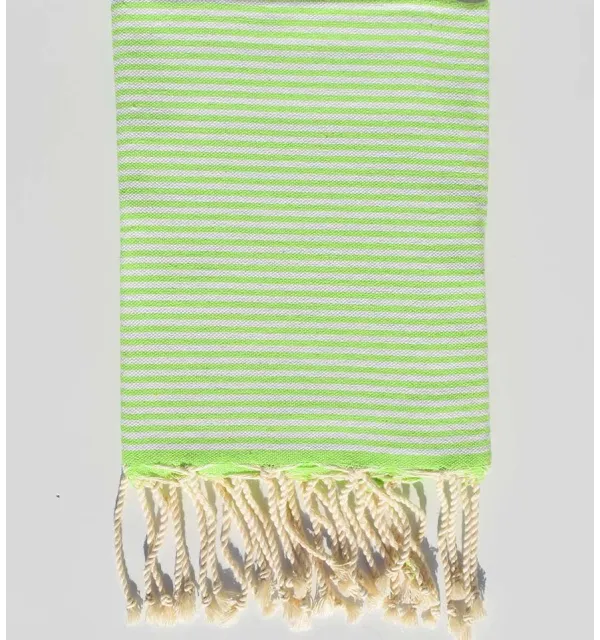 Neon green honeycomb kids beach towel Fouta Tunisia - 1