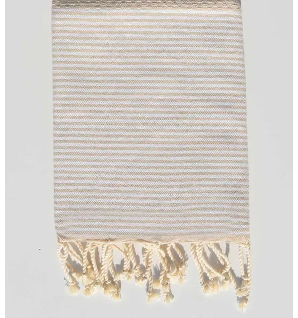 Beige honeycomb children's beach towel Fouta Tunisia - 1