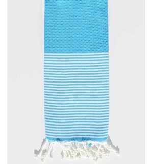 Honeycomb azure blue child fouta Fouta Tunisia - 1