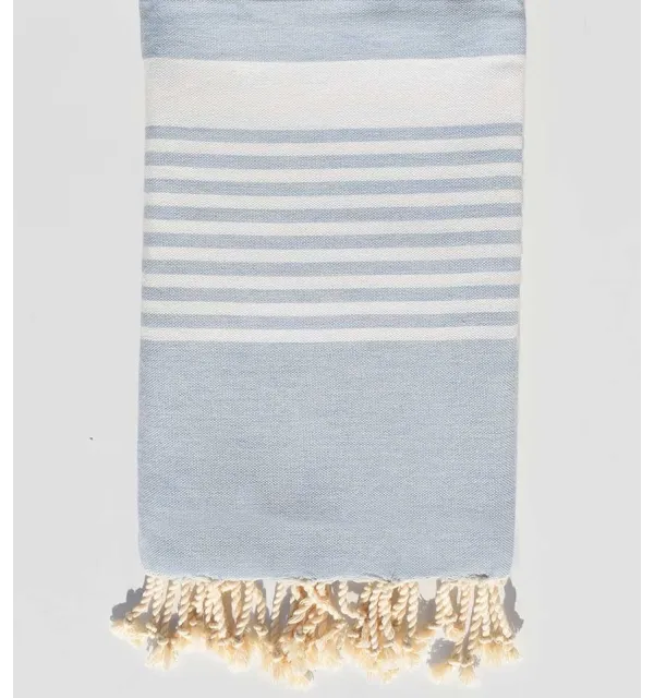 Arthur smoky blue striped white fouta  - 1