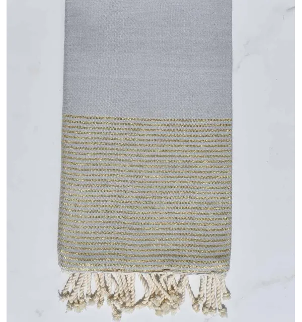 Flat lurex mouse grey fouta  - 1
