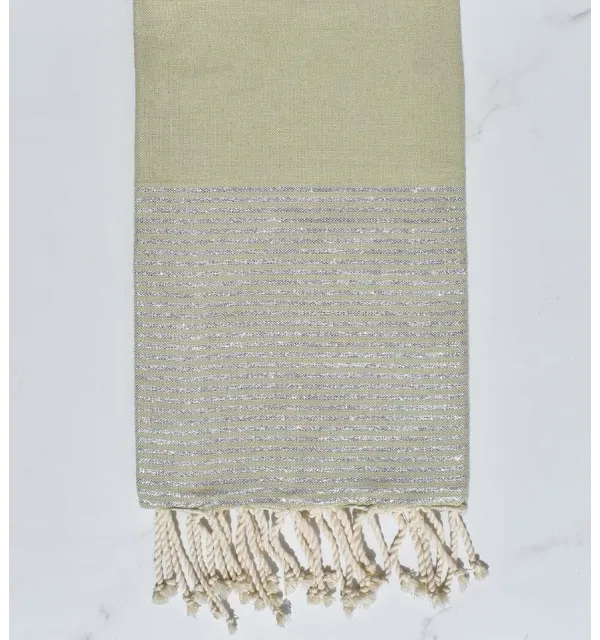 Lurex khaki green fouta  - 1