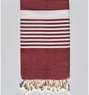 Burgundy red arthur beach towel Fouta Tunisia - 1