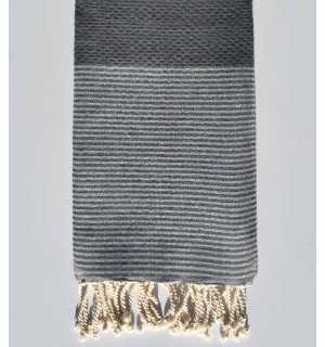 Lurex honeycomb medium gray Fouta Fouta Tunisia - 1
