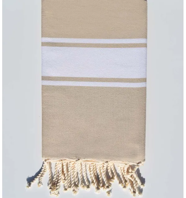 Flat Medium beige beach towel  - 1
