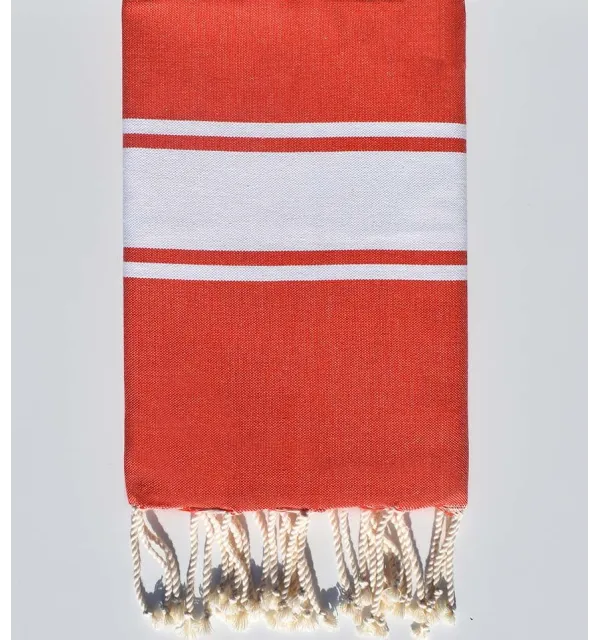 Flat cardinal red beach towel  - 1