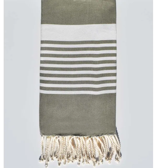 Beach towel Arthur pale olive green  - 1