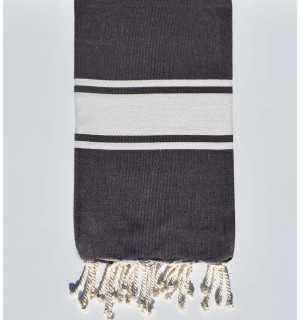 Very dark purple flat beach towel Fouta Tunisia - 1