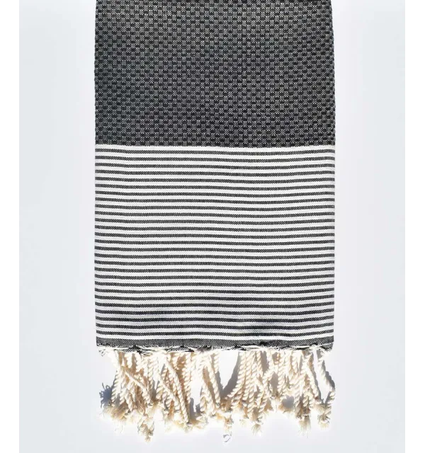 honeycomb charcoal Grey striped white  - 1