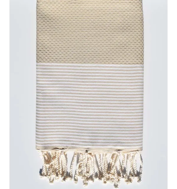 honeycomb Dutch white beach towel  - 1