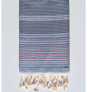 Arabesque Columbia Blue beach towel Fouta Tunisia - 1