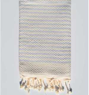 Fouta striped periwinkle honeycomb 1 cm Fouta Tunisia - 1