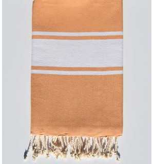 Flat Salmon orange beach towel Fouta Tunisia - 1