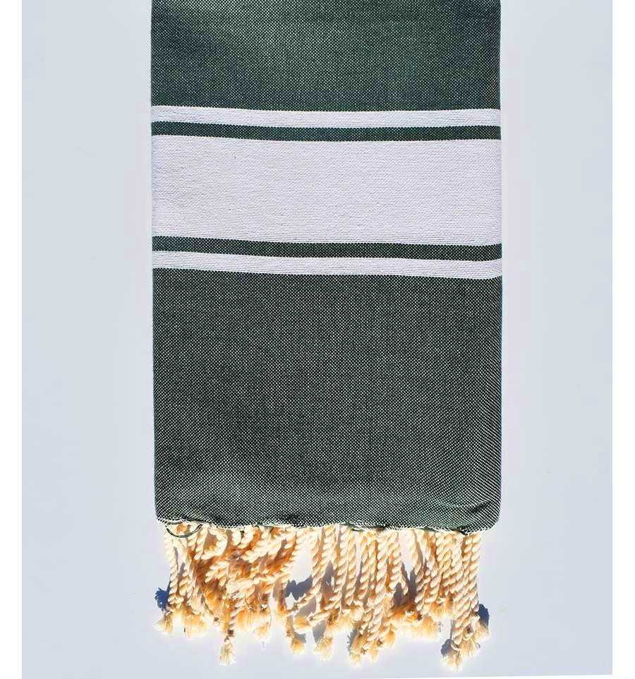 Flat Brunswick green beach towel Fouta Tunisia - 1