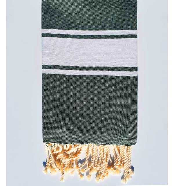 Flat Brunswick green beach towel Fouta Tunisia - 1