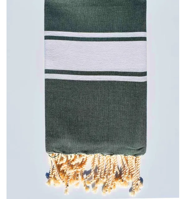 Flat Brunswick green beach towel Fouta Tunisia - 1