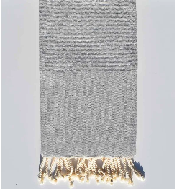 Flat light grey lurex fouta Fouta Tunisia - 1