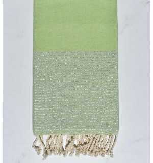 Flat light green lurex fouta Fouta Tunisia - 1