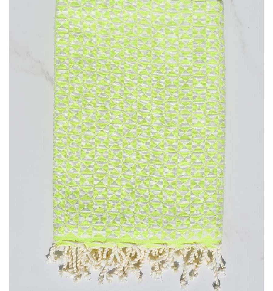Chartreuse butterfly beach towel Fouta Tunisia - 1