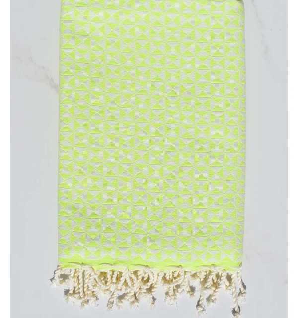 Chartreuse butterfly beach towel Fouta Tunisia - 1