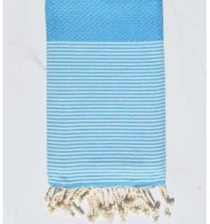 Honeycomb Aqua beach towel Fouta Tunisia - 1