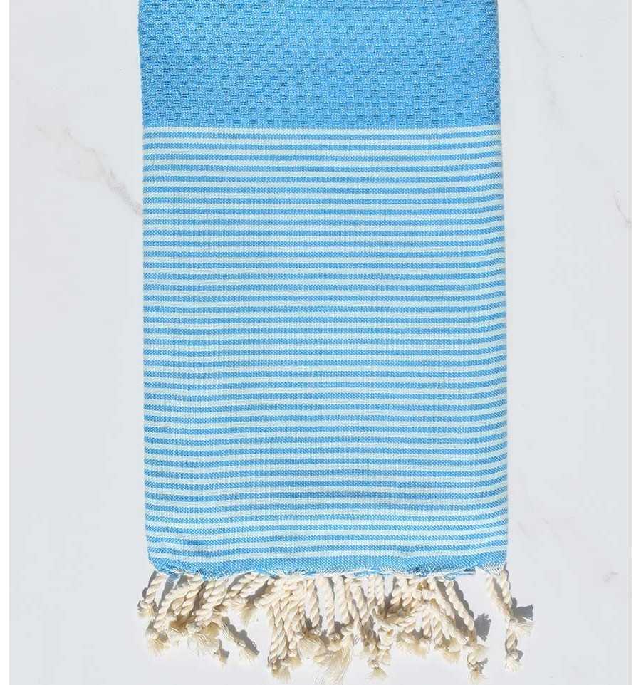Honeycomb Aqua beach towel Fouta Tunisia - 1