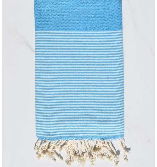 Honeycomb Aqua beach towel Fouta Tunisia - 1
