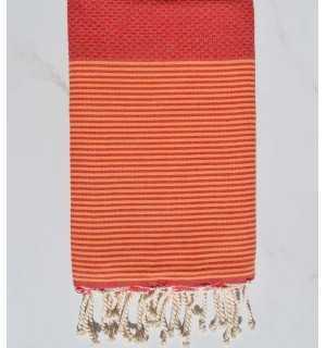 Honeycomb Harvard crimson Fouta Fouta Tunisia - 1