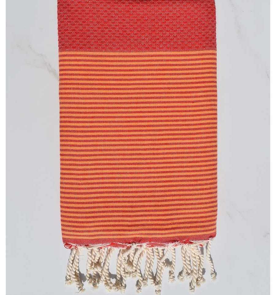 Honeycomb Harvard crimson Fouta Fouta Tunisia - 1