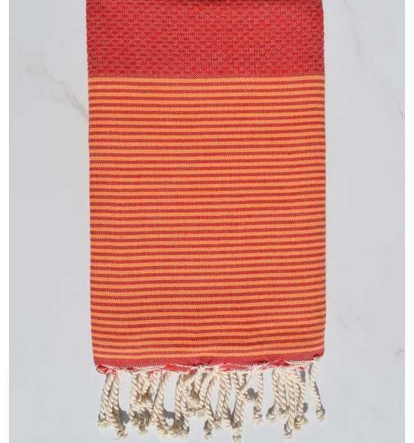 Honeycomb Harvard crimson Fouta Fouta Tunisia - 1