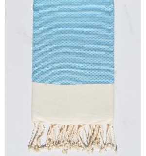 Beach towel PIQUE-PIQUE Deep sky blue Fouta Tunisia - 1
