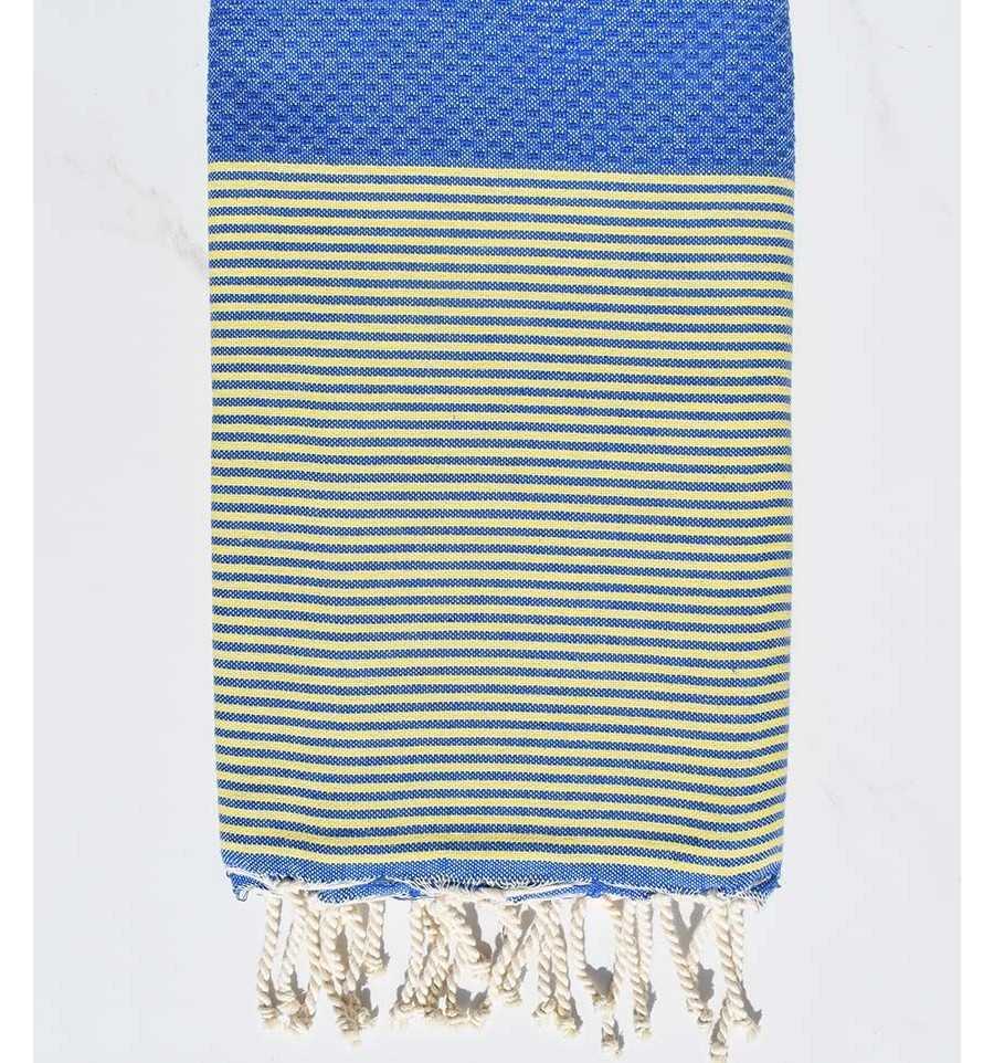 honeycomb Cobalt Blue beach towel Fouta Tunisia - 1