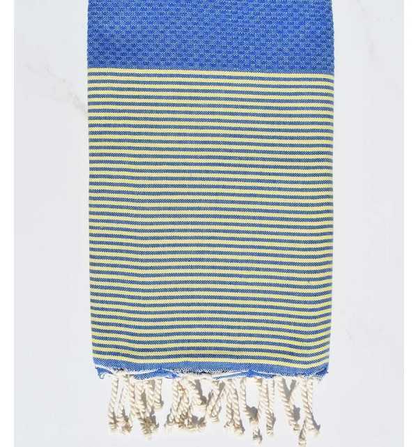 honeycomb Cobalt Blue beach towel Fouta Tunisia - 1