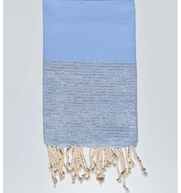 Flat sky blue lurex fouta  - 1