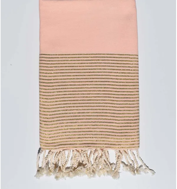 Flat pinky peach lurex fouta Fouta Tunisia - 1