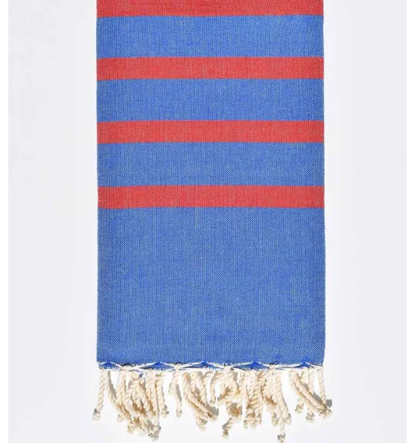 Flat Blue and red beach towel  - 1