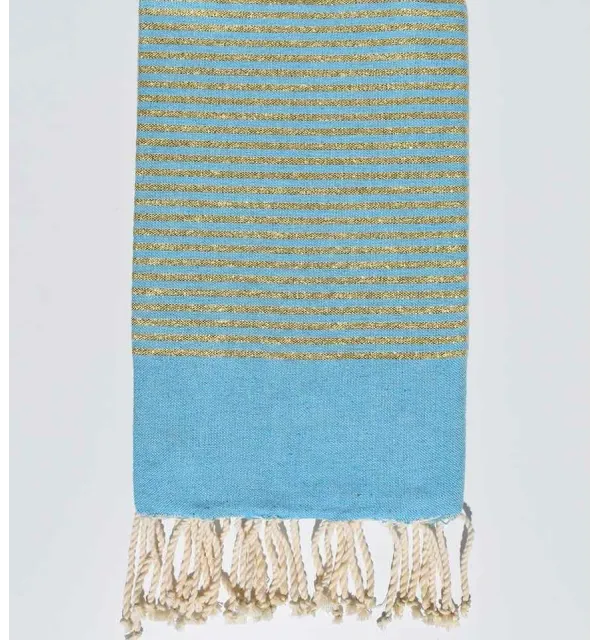 Flat celestial blue lurex fouta  - 1