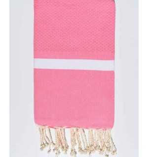 Honeycomb Pink beach towel Fouta Tunisia - 1