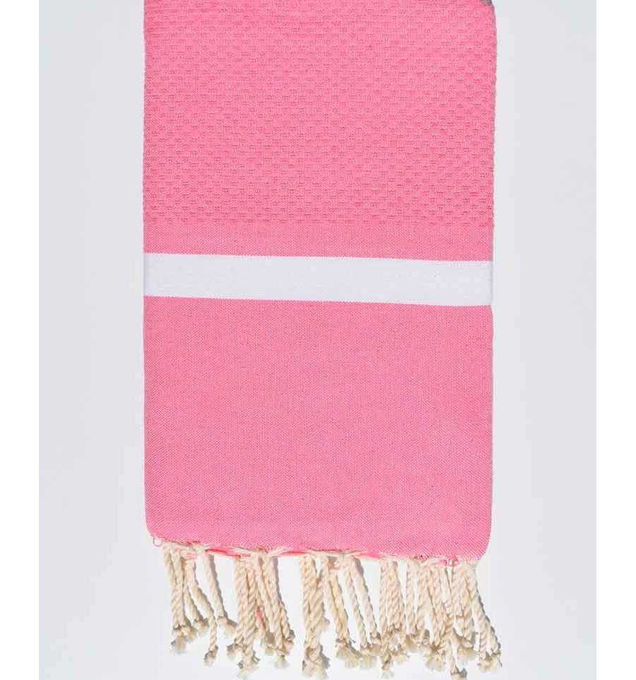Honeycomb Pink beach towel Fouta Tunisia - 1