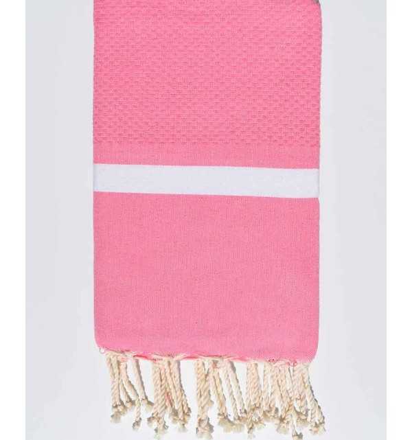 Honeycomb Pink beach towel Fouta Tunisia - 1